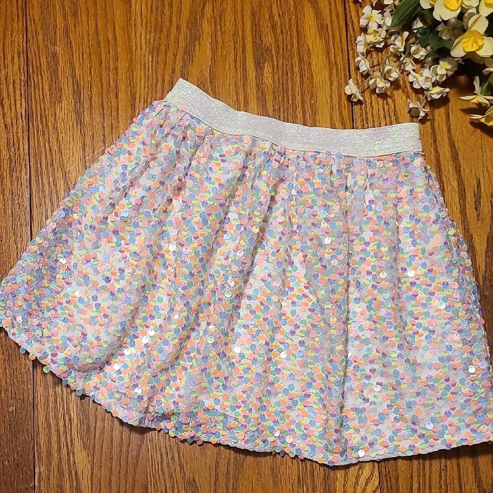Cat & Jack Colorful Sequin Pull On Skirt - Girl's XS
